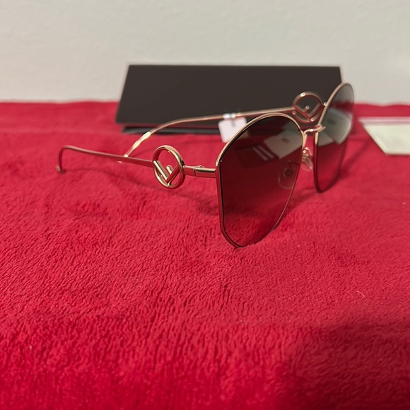 FENDI  63mm Round Sunglasses
GOLD COPPER/ BROWN PINK - Picture 5 of 9